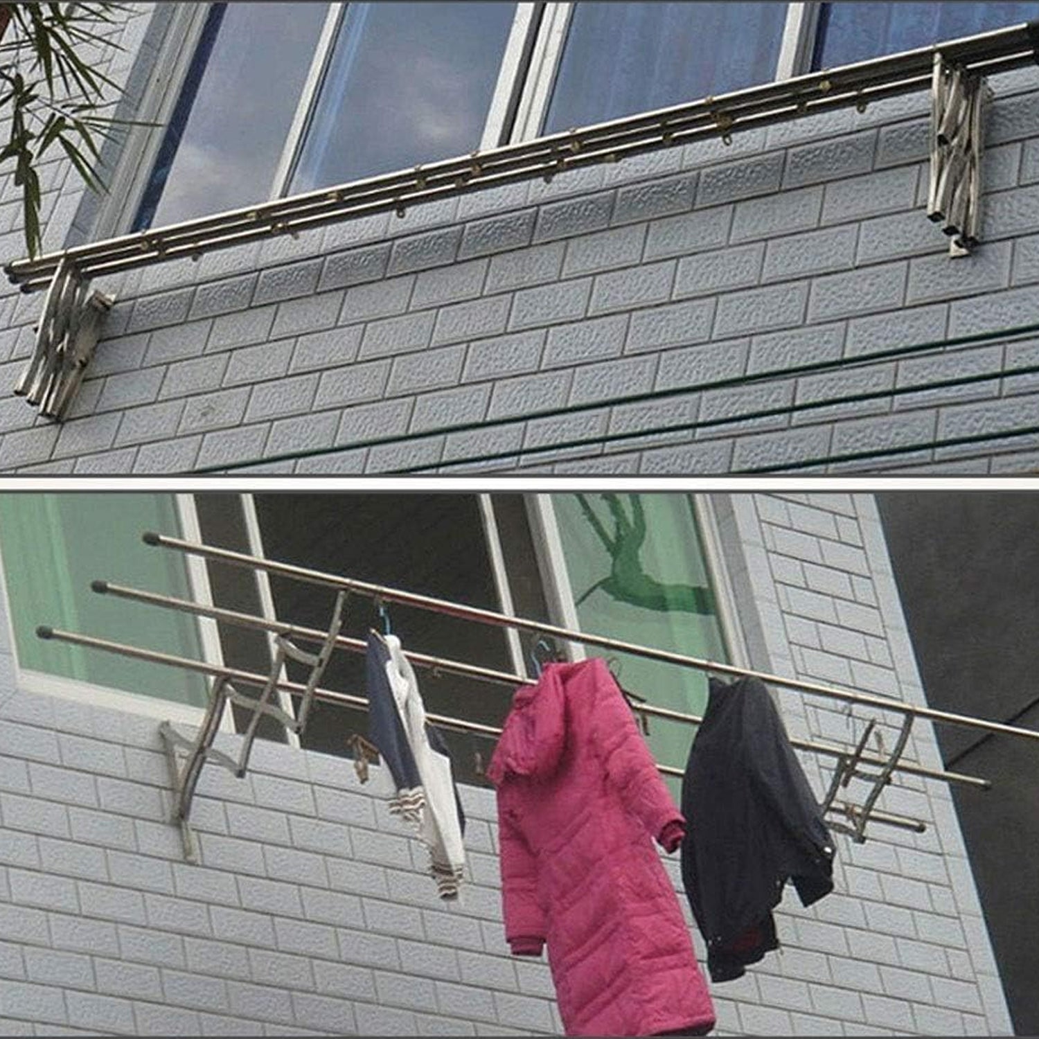 8785 Clothes Rail Rack Clothes Drying Racks, Airer Clothes Drying Rack Wall Mounted Clotheshorse Clothes Airer Washing Cloth Line Extendable Fold Towel Rack Bar for Bathroom Indoor Outdoor 8785 Clothes Rail Rack Clothes Drying Racks, Airer Clothes Drying Rack Wall Mounted Clotheshorse Clothes Airer Washing Cloth Line Extendable Fold Towel Rack Bar for Bathroom Indoor Outdoor